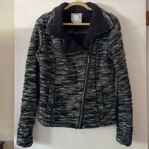 Bench XL Woven Fleece Lined Zip Up Moto Jacket